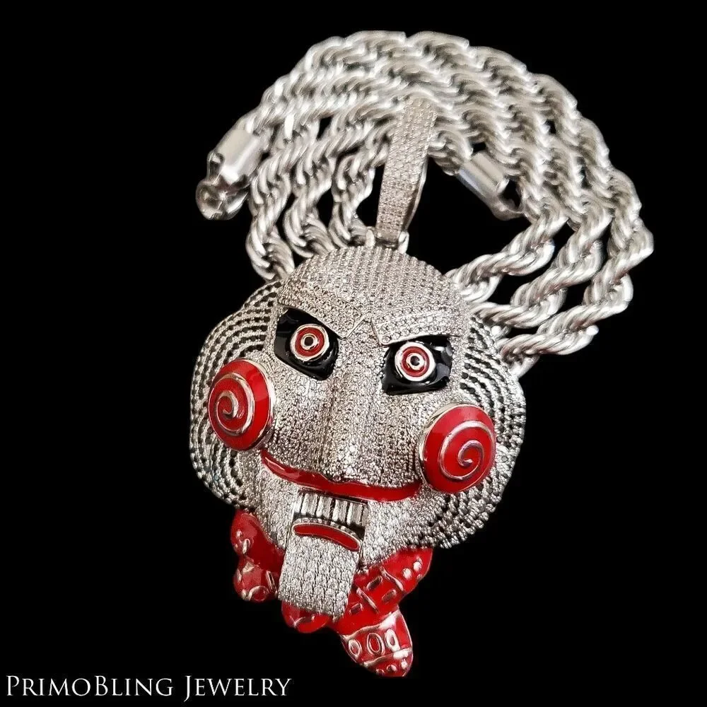 Iced out Billy the puppet necklace